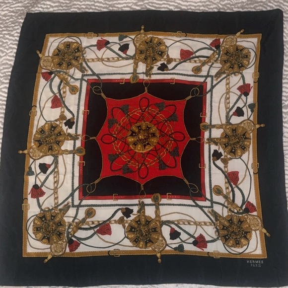 Hermes Paris 100% Silk Scarf Vintage Equestrian Gorgeous.. see many photos - Picture 11 of 15